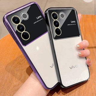 เคสโทรศัพท์มือถือแบบนิ่ม TPU ใส กันกระแทก กันรอยเลนส์กล้อง สําหรับ vivo V27 5G vivoV27 V 27 2023