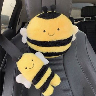 Cartoon Car Headrest Cute Little Bee Plush Car Neck Pillow Pillow Soothing Fatigue Car Interior Design Supplies Car headrest Car waist pillow car interior accessories