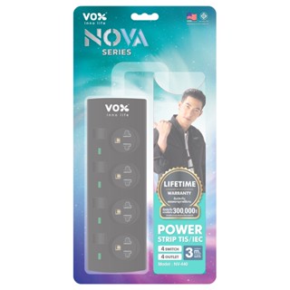 VOX ปลั๊กไฟ 4สวิตซ์ 4ช่อง 3ม. รุ่น Nova F5ST3-NO01-4401