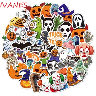 Ivanes สติกเกอร์ ลายฟักทองฮาโลวีน กันน้ํา สําหรับตกแต่งอัลบั้ม ปาร์ตี้ 50 ชิ้น ต่อชุด