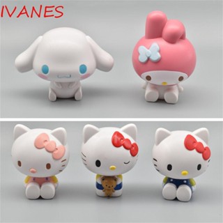 Ivanes ฟิกเกอร์ PVC อนิเมะญี่ปุ่น My Melody Cinnamorolled สําหรับตกแต่งเค้กเด็ก