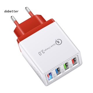 &lt;Dobetter&gt; อะแดปเตอร์ชาร์จโทรศัพท์มือถือ ปลั๊ก EU US 4 พอร์ต USB แบบพกพา