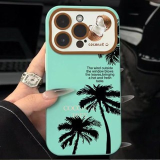 เคสโทรศัพท์มือถือ แบบนิ่ม ลายมะพร้าว และภาษาอังกฤษ สําหรับ Apple Iphone 14promax 13pro 12 11 7p 3V 7T