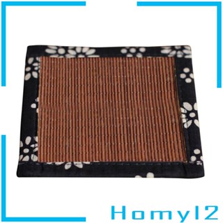 [HOMYL2] แผ่นรองแก้วไม้ไผ่ ทรงสี่เหลี่ยม ทนความร้อน ขนาด 10x10 ซม. สําหรับตกแต่งบ้าน ออฟฟิศ