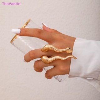 Thevantin 1 ชิ้น แหวนงู รูปร่างงู วินเทจ พังก์ เกินจริง สีทอง สีเงิน สําหรับผู้หญิง แฟชั่น บุคลิกภาพ แหวนเครื่องประดับ สินค้าใหม่