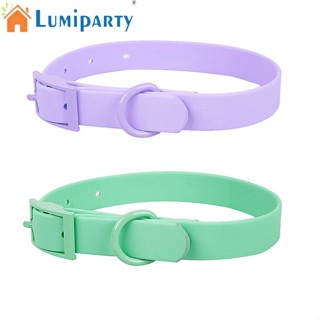 Lumiparty ปลอกคอ พร้อมสายจูงสุนัข ขนาดเล็ก กลาง ใหญ่ 30-40 ซม. กันน้ํา ปรับได้ สําหรับฝึกสุนัข