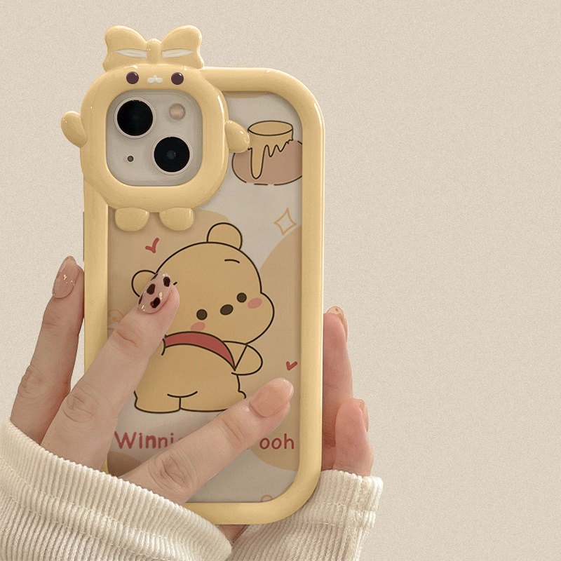เคสโทรศัพท์มือถือ ซิลิกาเจล กันกระแทก ลายการ์ตูนหมีน้อยน่ารัก สําหรับ IPhone 7 7plus 8 8plus Xs XR 11 12 13 14 Pro Plus Promax