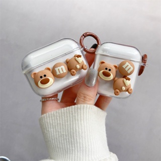 เคสหูฟังบลูทูธ กันกระแทก ลายการ์ตูนหมีบราวน์น่ารัก สําหรับ AirPods 1 2 3 Pro