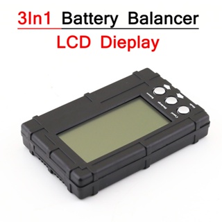 3 In 1 เครื่องวัดความสมดุลแบตเตอรี่ หน้าจอ LCD สําหรับแบตเตอรี่ 2-6S Lipo Li-Fe