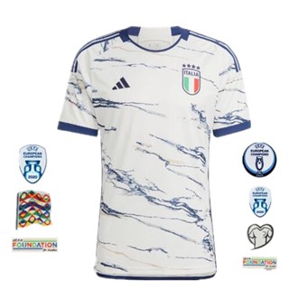 เสื้อกีฬาแขนสั้น ลายทีมชาติอิตาลี Jersey 2023 24 European Cup Italy Away 1: 1 คุณภาพดี