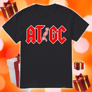 เสื้อยืดแขนสั้นDNA ATGC ACDC เสื้อตลกS-5XL