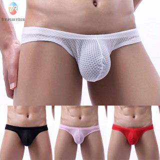 【TRSBX】Sexy Mens Sheer Mesh See Through G-String Briefs Micro Bikini Thong Underwear