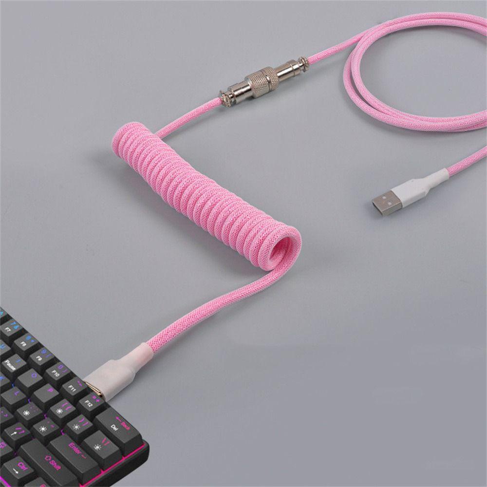 Chichytu14w คีย์บอร์ดม้วนสายคอมพิวเตอร์เดสก์ท็อปด้ายถักพอร์ต Usb 3 เมตร Type C สาย Usb