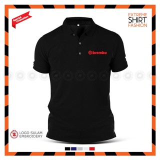 เสื้อยืดโปโล ผ้าฝ้าย พิมพ์ลายโลโก้ Brembo Italy Racing 6 4 Piston Big Brake Kit BBK Baju Lelaki สําหรับผู้ชาย