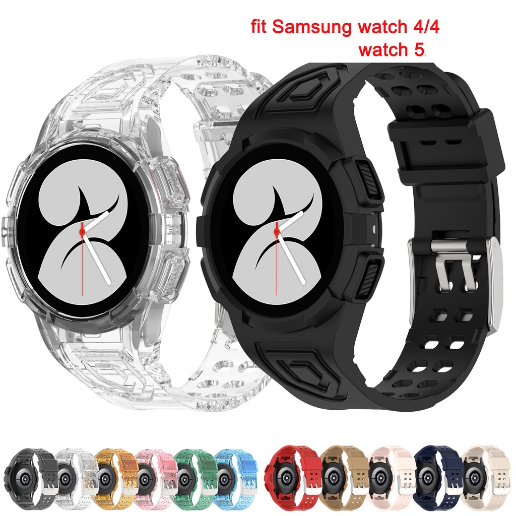สายนาฬิกาข้อมือ แบบใส พร้อมเคส สําหรับ Samsung Galaxy Watch 6 5 4 Watch4 40 มม. 44 มม. Watch5 Watch6 – โปรปัง