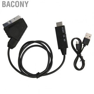 Bacony SCART To HD Multimedia Interface Converter  Converter Adapter Cable Flexible Compact Plug and Play HD 1080P  for VCR