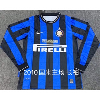 เสื้อกีฬาแขนยาว ลายทีมชาติฟุตบอล Jersey 2010 Inter สไตล์เรโทร