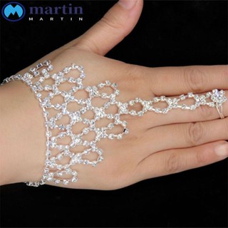 Martin สร้อยข้อมือโซ่ คลาสสิก สายรัดมือ เสน่ห์ ผู้หญิง สาว คริสตัล เชื่อมต่อแหวนนิ้ว