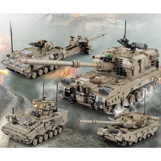 Moc WW2 4in1 96b Tank APC HJ-10 บล็อคตัวต่อ โมเดลรถถังของเล่น ของขวัญสําหรับเด็ก DIY 868 ชิ้น