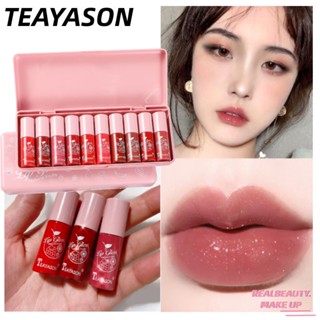 TEAYASON Lip Tint 10สี Lip Glaze Moisturizing Matte Non-Stick Cup ลิปสติก [Realbeauty]