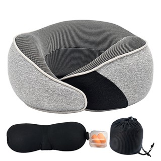 Camping Adjustable Soft Office Portable Memory Foam Airplane Invisible Zipper Sleeping Rest Neck Pillow