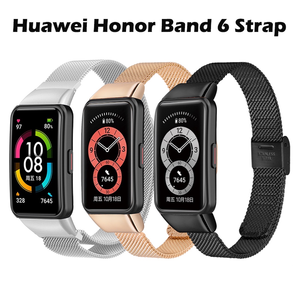 สายนาฬิกาข้อมือ สเตนเลส โลหะ แบบเปลี่ยน สําหรับ Huawei Band 8 7 6 Honor Band 6
