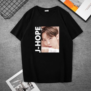 ใหม่เสื้อยืดลําลองแฟชั่นสําหรับสตรีแขนสั้นคอกลมพิมพ์ลาย Kpop Bts ทรงหลวม