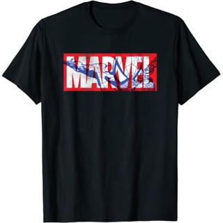 QZเสื้อยืดแขนสั้น ผ้าฝ้าย 100% พิมพ์ลายโลโก้ Marvel Spider-Man แฟชั่นสําหรับผู้ชาย และผู้หญิง