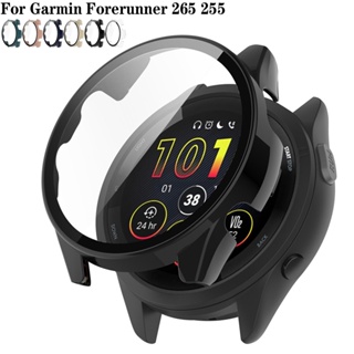 สําหรับ Garmin Forerunner 265 265s 255 255M 255S PC เคส + กระจกนิรภัยกันรอยหน้าจอ ฝาครอบป้องกัน เคสแข็ง