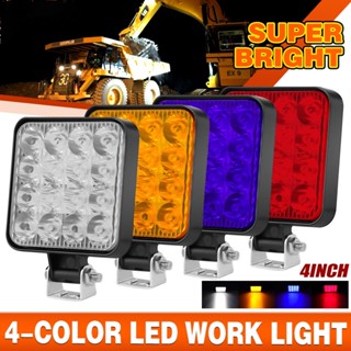 ไฟสปอตไลท์ LED 48W 12V ทรงสี่เหลี่ยม สําหรับรถยนต์ รถบรรทุก SUV 4WD