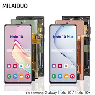 ของแท้ อะไหล่หน้าจอสัมผัส LCD พร้อมกรอบ แบบเปลี่ยน สําหรับ Samsung Galaxy Note 10 SM-N970F N9700 Galaxy Note10+ 5G Note 10 Plus LCD SM-N976 N975