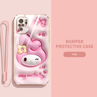 เคสโทรศัพท์มือถือ ทรงสี่เหลี่ยม ป้องกันกล้อง ลายการ์ตูนน่ารัก 3D หรูหรา สําหรับ Xiaomi Redmi Note 10 10S Note 10 Pro Max Poco X3 GT M3 Pro M5S 4G 5G