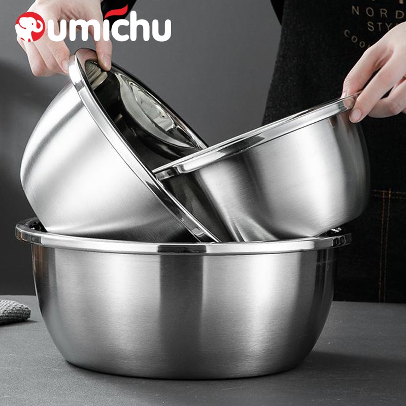 OMC 18-38ซม ชามสแตนเลสแท้ ชามผสมวัตถุดิบอาหาร แบบหนา มีหลายขนาด