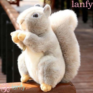 Lanfy ตุ๊กตากระรอก เบาะนุ่ม ของเล่นโซฟา ตกแต่ง กินถั่ว ตกแต่งบ้าน ของเล่นยัดไส้สัตว์ป่า