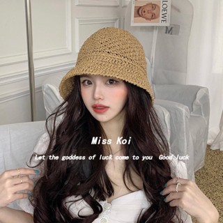 Misskoi [พร้อมส่ง] หมวกฟางถัก กันแดด ระบายอากาศ สไตล์ญี่ปุ่น แฟชั่นฤดูใบไม้ผลิ และฤดูร้อน สําหรับผู้หญิง