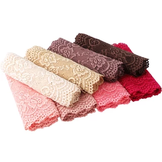 ผ้าลูกไม้ แบบนิ่ม ยืดหยุ่น กว้าง 15 ซม. * 1 ม. สีขาว และสีดํา สําหรับตกแต่งบ้าน DIY