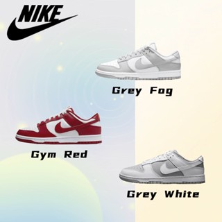 [ของแท้100% ]Nike Dunk Low Retro "Grey Fog""Gym Red""Grey White" สไตล์คลาสสิก