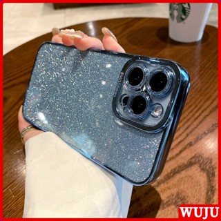 Wuju เคสโทรศัพท์ ซิลิโคนนิ่ม กันกระแทก แต่งกลิตเตอร์ ระยิบระยับ หรูหรา สําหรับ iPhone 14 13 12 11 Pro Max X XR XS 7 8 Plus