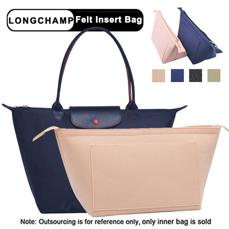 LONGCHAMP กระเป๋าผ้าสักหลาด หูหิ้วยาว สําหรับจัดเก็บกระเป๋าถือ