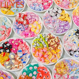 Lilyescub แผ่นเรซิ่น รูป My Melody Kuromi ขนาดเล็ก สําหรับทําเครื่องประดับ สมุดภาพ Diy 10 ชิ้น