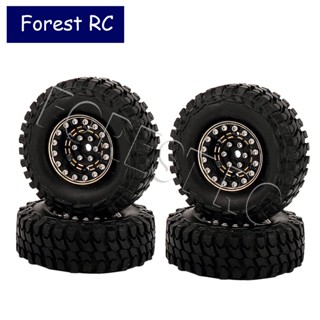 Forestrc ขอบล้อทองเหลือง 1 นิ้ว 1/24 สีดํา สําหรับรถไต่หินบังคับ Axial SCX24 90081 FMS 1 2 4 ชิ้น