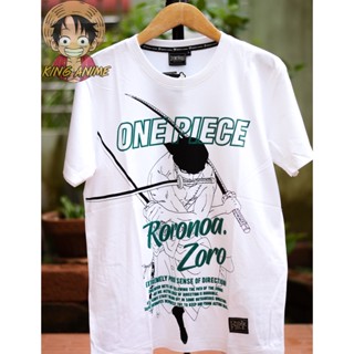 #ถูกสุด [โค้ดส่วนลด 9SAM60 ลดทันที 60.-] T-shirt DOP-1493 สีขาว ONE PIECE RORONOA ZORO