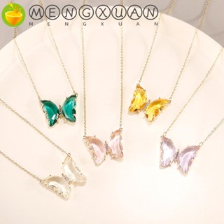 Mengxuan เครื่องประดับสร้อยคอโซ่แฟชั่นหลากสีสําหรับสตรี