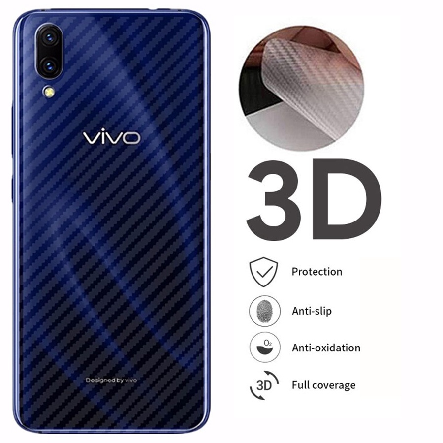 5 ชิ้น 3D คาร์บอนไฟเบอร์กลับฟิล์มสําหรับ VIVO Y16 Y02S Y02 Y77 Y36 Y35 Y22 Y22S Y21 Y21S Y33S Y20 Y2