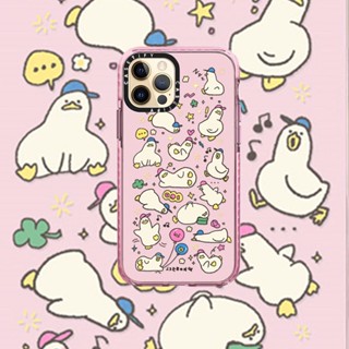 Casetify เคสโทรศัพท์มือถือแบบใส กันกระแทก ลายเป็ดสีขาว สําหรับ iPhone 12pro 13 14plus