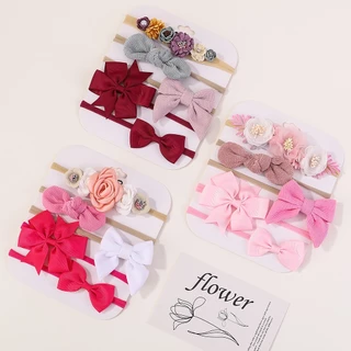 5 ชิ้น / เซต สีพื้น โบ ที่คาดผม เด็กผู้หญิง น่ารัก ทารกแรกเกิด บูติก ที่คาดผม แฮนด์เมด อุปกรณ์เสริมผม