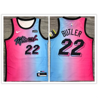 โมชั่น nba Miami Heat No. เสื้อกีฬาบาสเก็ตบอล ลายทีม Butler city edition 22 2021 743118