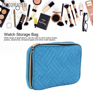 Decorated กระเป๋าเก็บนาฬิกาแบบมืออาชีพ Blue Pattern Watch Bands Straps กระเป๋าใส่เครื่องประดับ