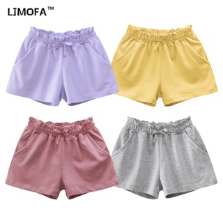 LJMOFA KIDS 1-9 Y กางเกงขาสั้นลําลอง ผ้าฝ้าย สีพื้น เหมาะกับฤดูร้อน สําหรับเด็กผู้ชาย และเด็กผู้หญิง