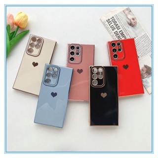 เคส Samsung S23 Ultra กรณีโทรศัพท์ซัมซุง ลายหัวใจ สําหรับ เคส Samsung Galaxy S23 Ultra S22 Ultra S21 Plus S21 Ultra S23 Plus ซัมซุง เอส23 อัลตร้า เคสซิลิโคนนิ่ม กันกล้อง สีพาสเทล TPU หนา